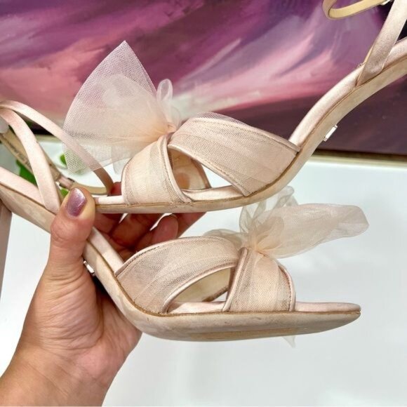 Badgley Mischka Collection Tess Ankle StrapSandal in Soft Blush Size 9 - Picture 10 of 12